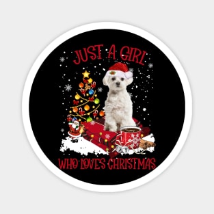 White Maltese Just A Girl Who Loves Christmas Magnet